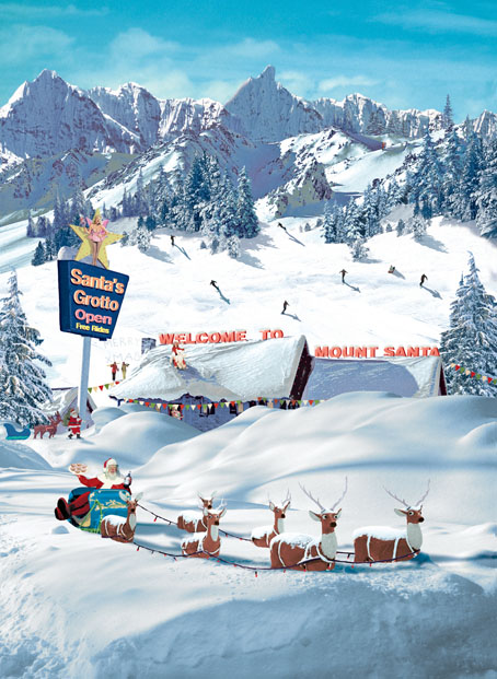 Mount Santa Christmas Poster Gift Wrap